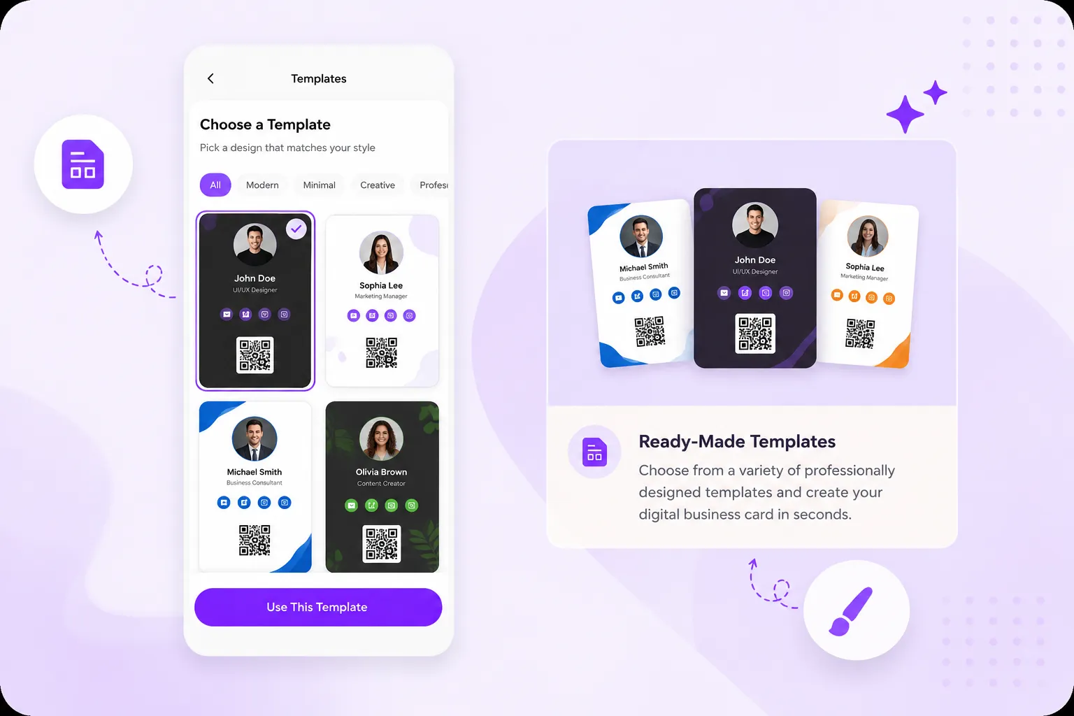 Ready-made digital card templates illustration