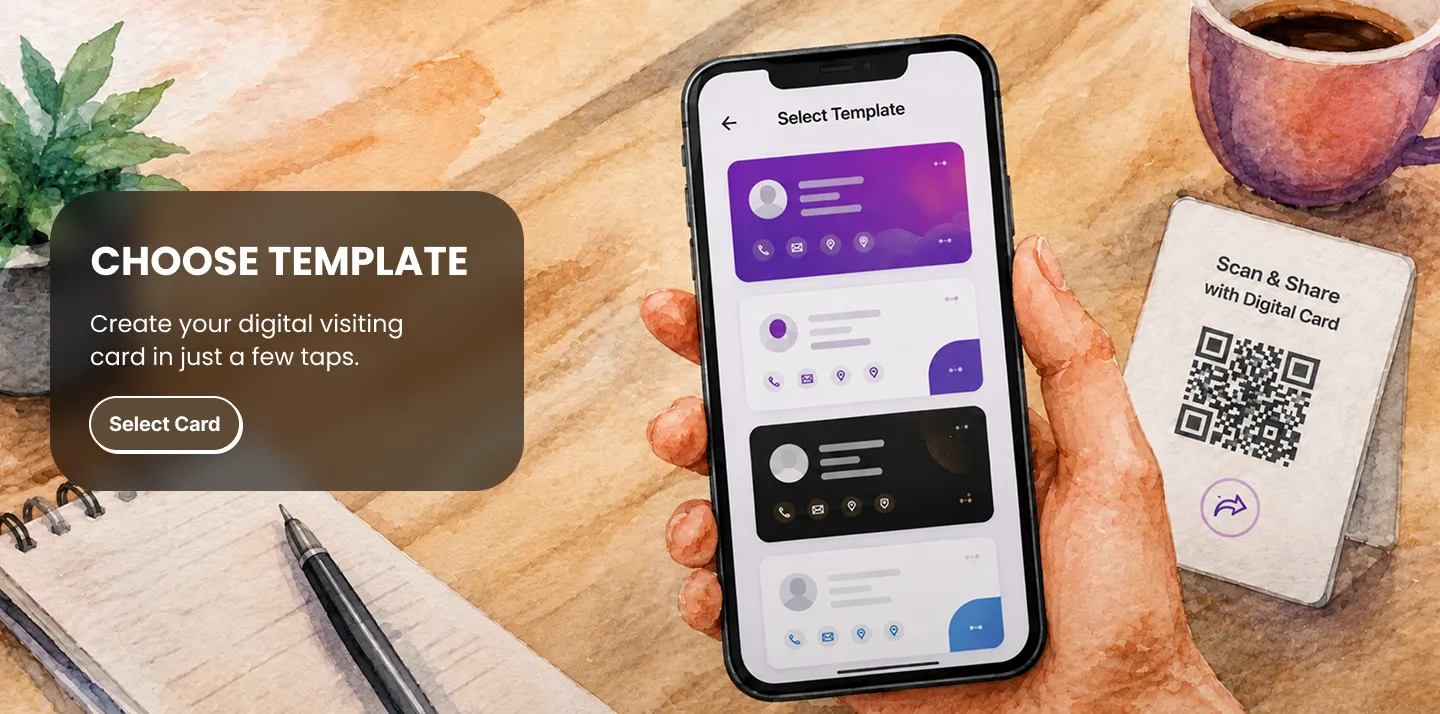 Step 1: Choose a digital card template on your phone