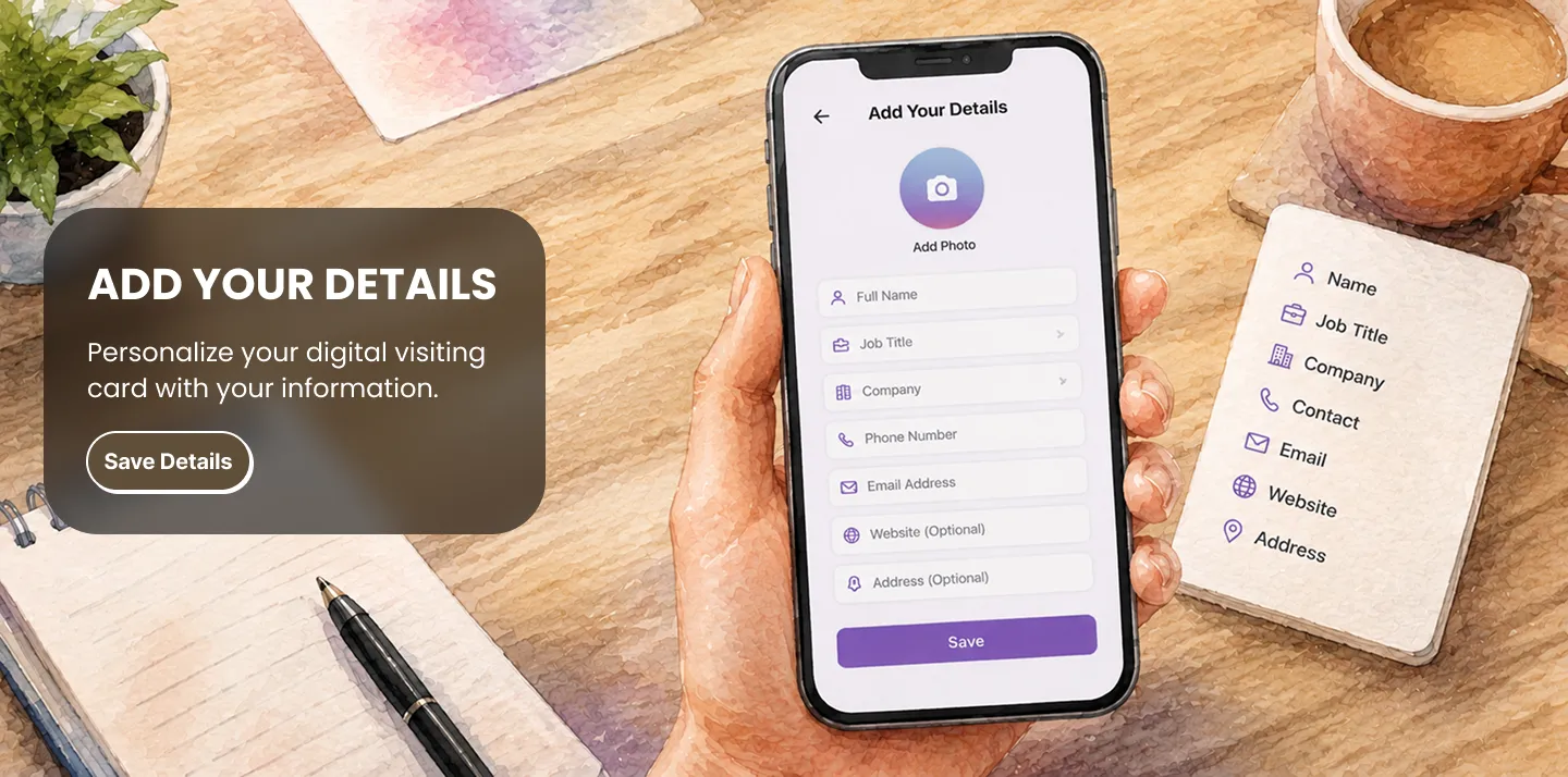 Step 2: Add your personal and business details to your card