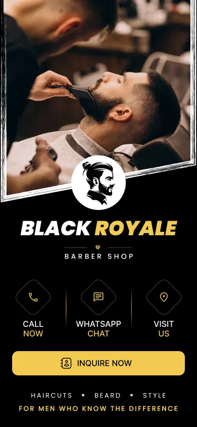 Barber digital card template preview