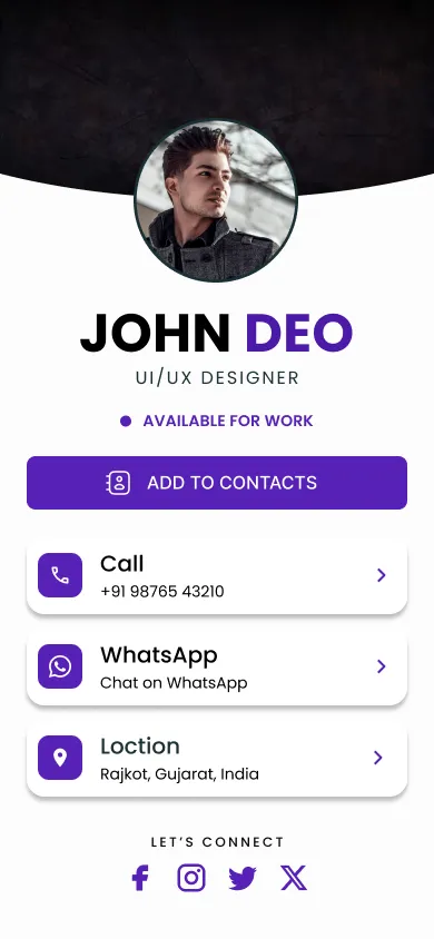 UI designer digital card template preview